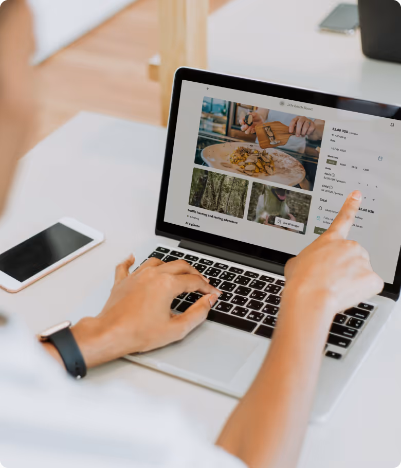 Guests self serve tools connected to staff bookings