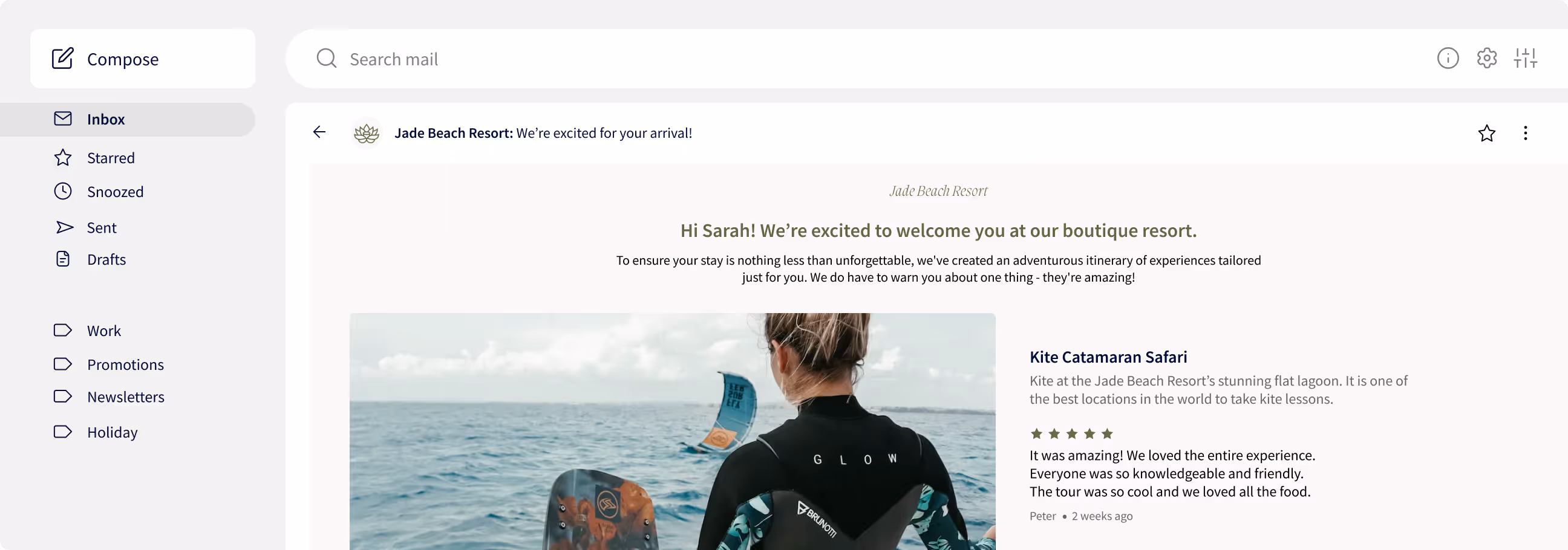 Personalise hotel guest emails